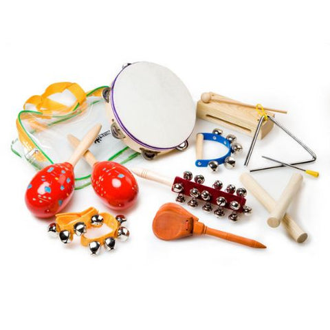 The 9 piece musical percussion set.