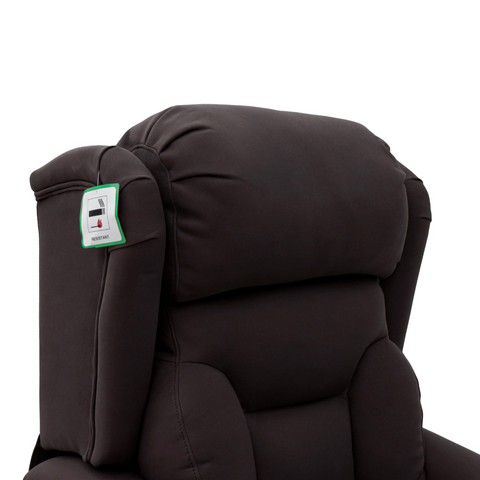 Detail shot of side pocket on AURORA orthopedic recliner cocoa.