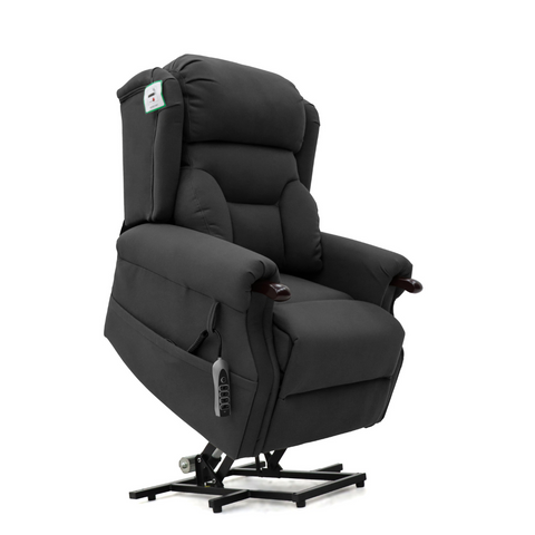 Side and under-seat view of floor glides for easy repositioning on smooth surfaces.