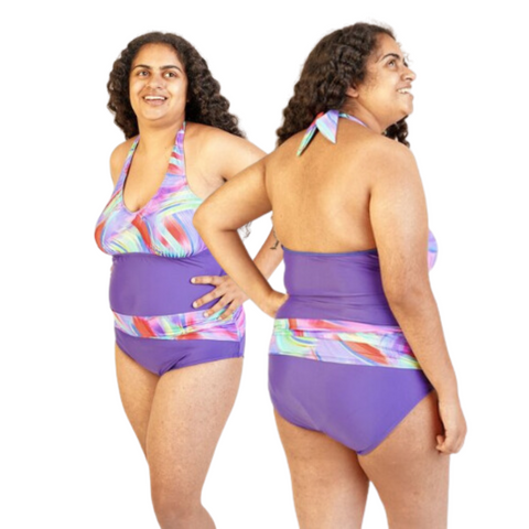 Kes-Vir Ladies Sash Swimsuit – Indigo Wave