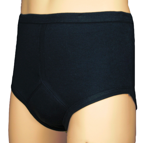 Men's Y-Front Absorbent Plus Brief Black