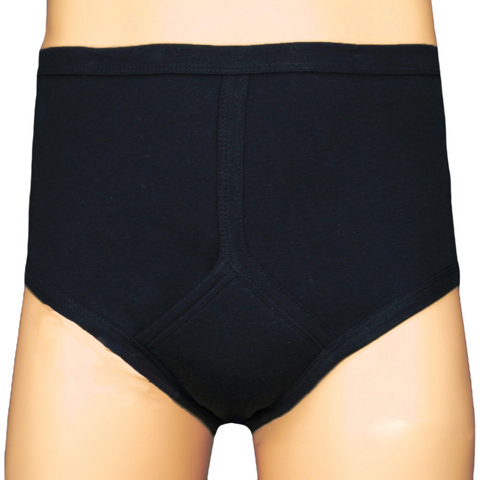 Men's Y-Front Absorbent Plus Brief Black