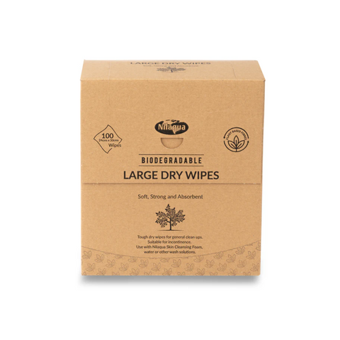 Nilaqua 100% Biodegradable Plastic Free Large Dry Wipes