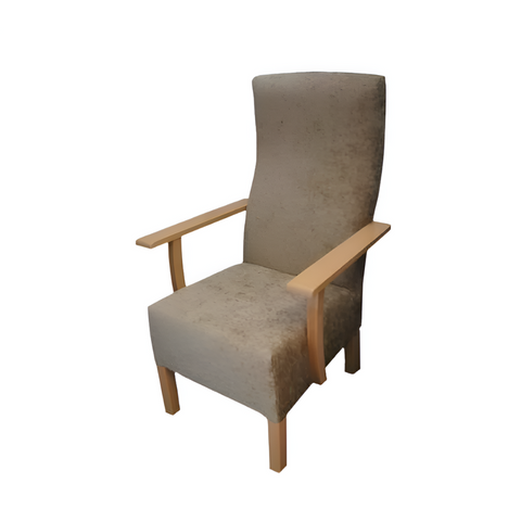Adjustable-height orthopaedic chair designed for recovery and comfort, shown in neutral Mink upholstery.