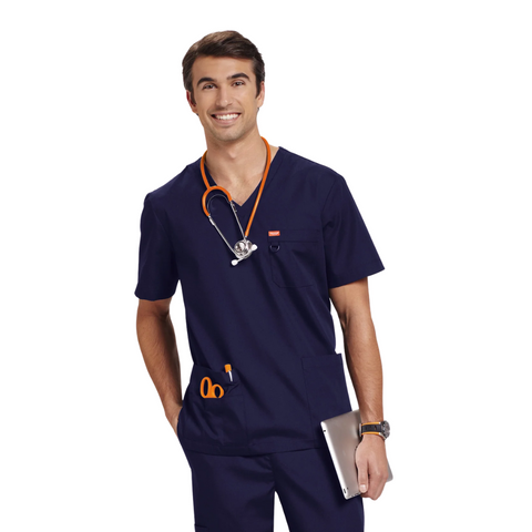 Unisex Balboa Scrub Top – Navy