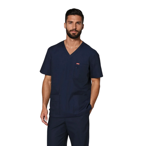 Unisex Balboa Scrub Top – Navy