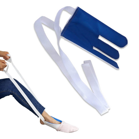Slide Deluxe Sock Aid with straps for elderly and post-surgery use.