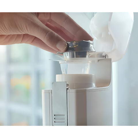 Severo® Electric Pill Crusher displayed with optional Severo® Medication Cups and Washers.
