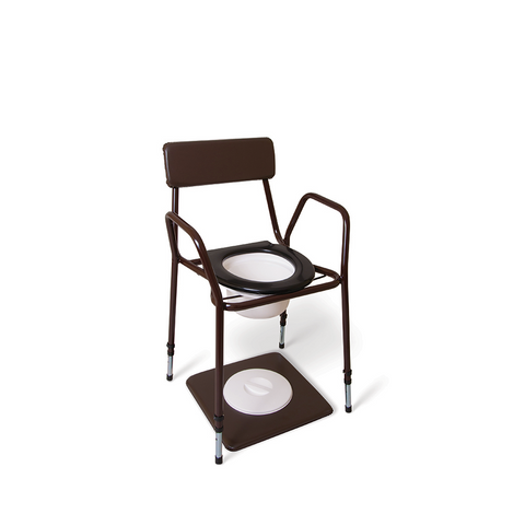 Stackable Commode with Adjustable Height and Fixed Arms