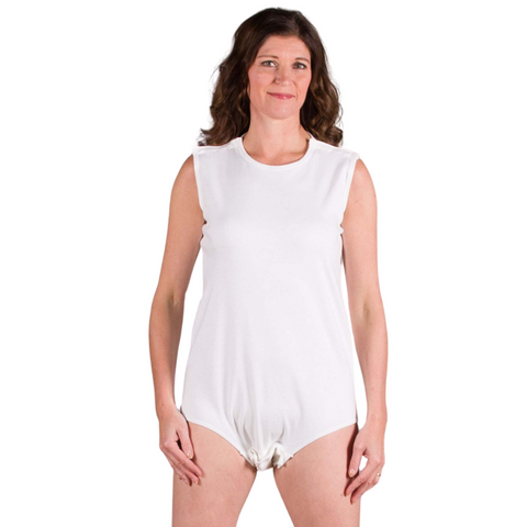 White Bodysuit with Snap-Button Closure