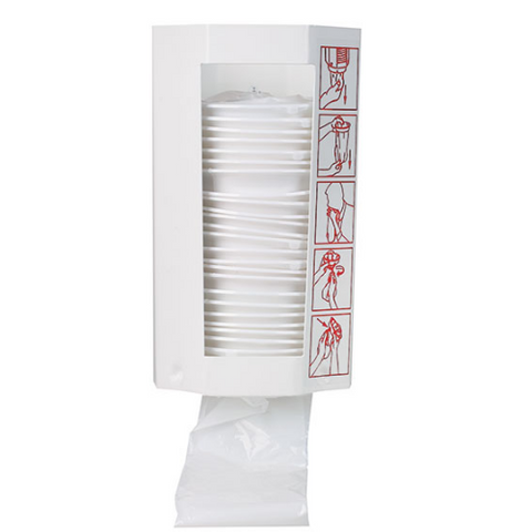 Dispenser for collection bags / spit bags / vomit bags.