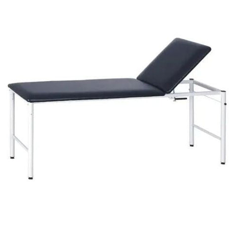 This examination couch has an epoxy polyester powder coated steel frame, with M1 flame retardant upholstery