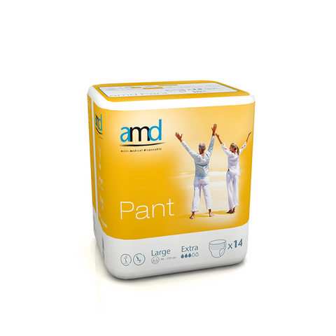 The AMD Pant Extra provides reliable protection for moderate urinary and faecal incontinence, offering a soft, discreet fit. Designed to adapt to natural lines, it ensures comfort and dryness with rapid absorption and anti-leakage protection.