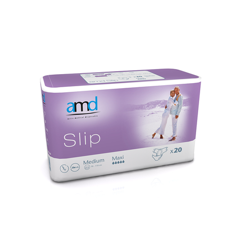 AMD Slip Maxi pants offer superior protection against incontinence. Their soft, breathable fabric ensures comfort while the quick absorption system keeps you dry. Discreet and dependable for daily use.