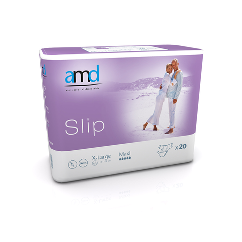 The AMD Slip Maxi incontinence pull-up pants are designed to provide discreet, all-day comfort with high absorbency. Perfect for moderate to heavy incontinence, they ensure dryness and skin protection while maintaining a natural fit.