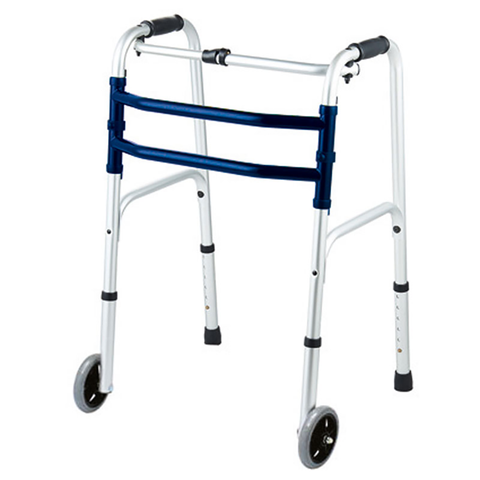 Adjustable Height Folding Walking Frame with Wheels