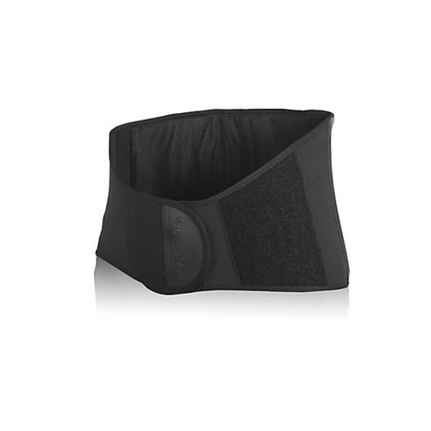 Product image with labels pointing to key features such as stays, massage insert, and adjustable straps.