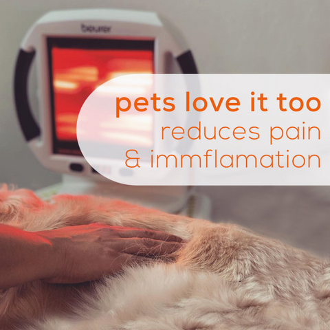 Beurer IL 51 Infrared Heat Lamp with overheating protection and is safe for use with pets.