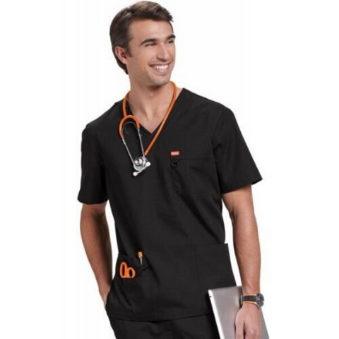 Black Unisex Scrub Top