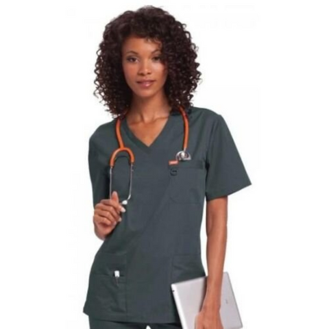 Charcoal Unisex Scrub Top