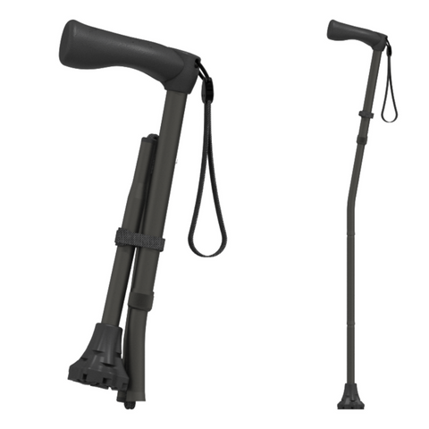 Image showing the dynamo foldable stick in black.