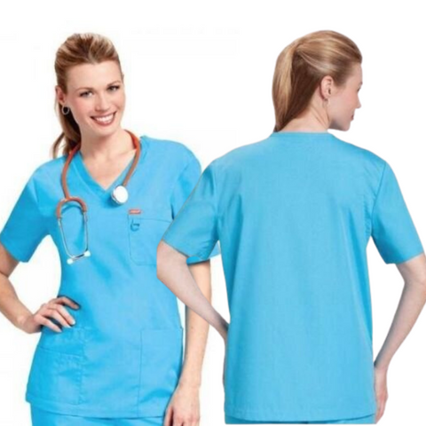 Electric Blue Unisex Scrub Top