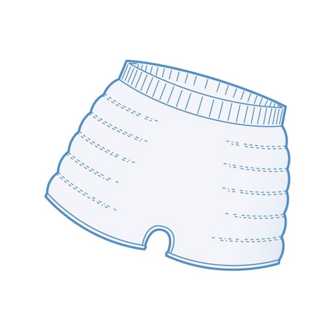 A close-up view of iD Fix Net Pants, highlighting the breathable mesh fabric, soft fibres, and elastic Lycra bands designed for a snug yet comfortable fit.