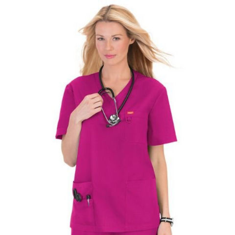 Fuchsia Unisex Scrub Top