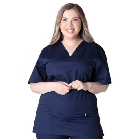 HappyFIT Unisex Scrub Top Navy