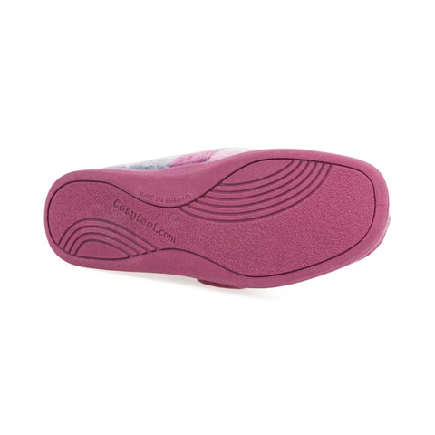Cosyfeet Holly Slipper Pink Check