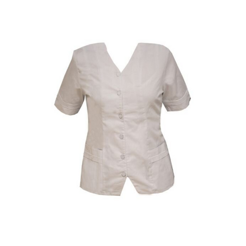 Homecare White V Neck Tunic