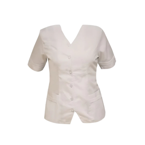 Homecare White V Neck Tunic