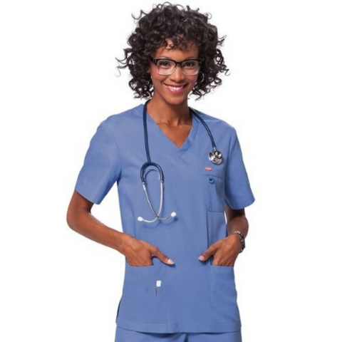Light Blue Unisex Scrub Top