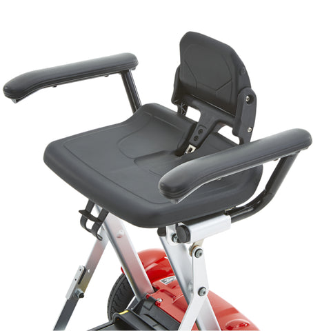 Armrests for an mlite folding scooter. The armrests attach to the chair of the scooter to improve comfort 