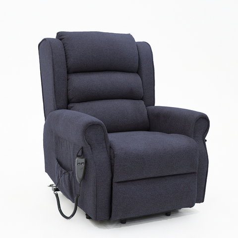 Madison two orthopaedic recliner in navy providing comfort and assisted positioning.