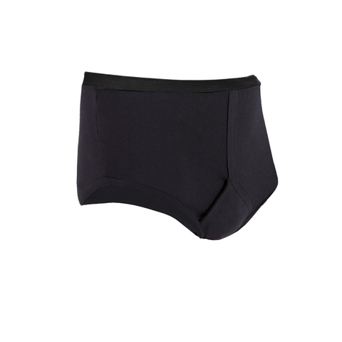 Men's Y-Front Absorbent Plus Brief Black