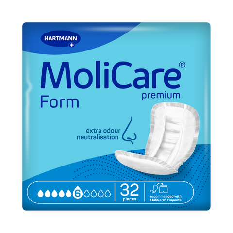 Molicare premium form 6 drop is a unisex pad designed to manage moderate urinary and faecal incontinence.