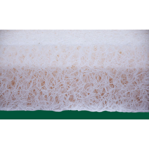 Image showcasing the mattress layers, highlighting the material, 3D spring structure, and antimicrobial properties. Labels could point to key features such as pressure relief, durability, and recyclability.