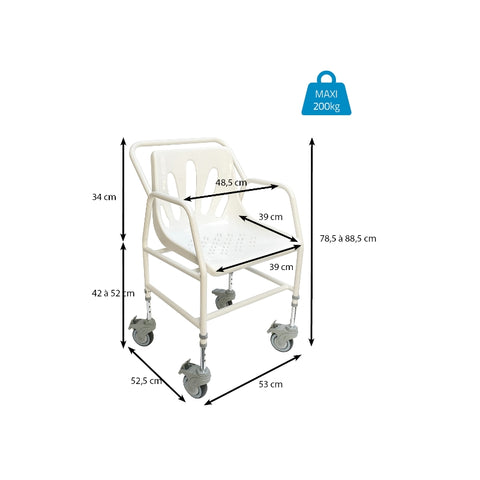 Mobile Shower Chair Height Adjustable
