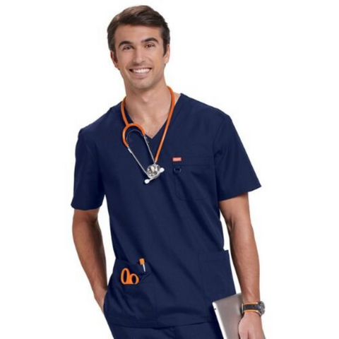 Navy Unisex Balboa Scrub Top