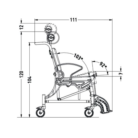 Phoenix Mobile Tilt-in-space Shower & Commode Chair 15