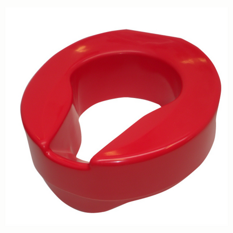 Designed for people with dementia or mobility issues, this raised toilet seat increases toilet height for easier sitting and standing, reducing the risk of falls. Available in red and blue for better visibility.