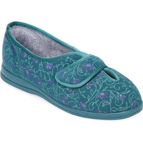 Cosyfeet Diane Slipper Jade Floral