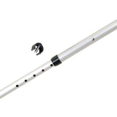 Ergonomic mobility crutch made in France with a 2-year warranty, offering customizable height, robust construction, and certified safety for users weighing up to 130 kg.
