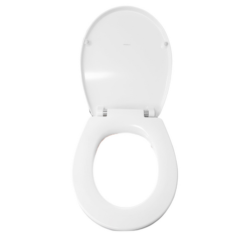 Pressalit T Soft Toilet Seat with Soft Close Mechanism – Silent, smooth close for added comfort.