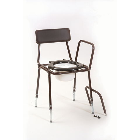 Stackable Commode with Adjustable Height and Detachable Arms