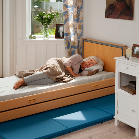 Close-up of Medley bed mattress platform showing sectioned design for comfort.