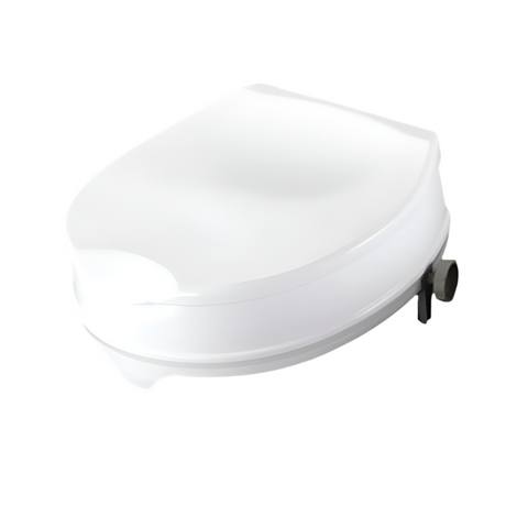 Image of the 4 inch toilet seat raiser with lid.