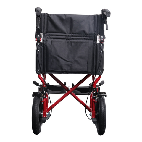 The i-Lite wheelchair with black wheels and castors against a clean background, emphasizing its stylish design.