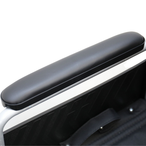 i-Lite Travel Transit Wheelchair with a clear view of its sleek comfortable arm rests.